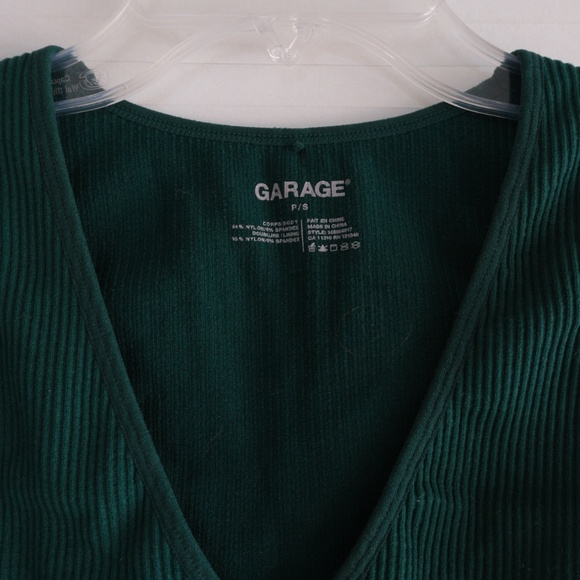 Garage Green Ribbed Crop Top - Picture 4 of 4